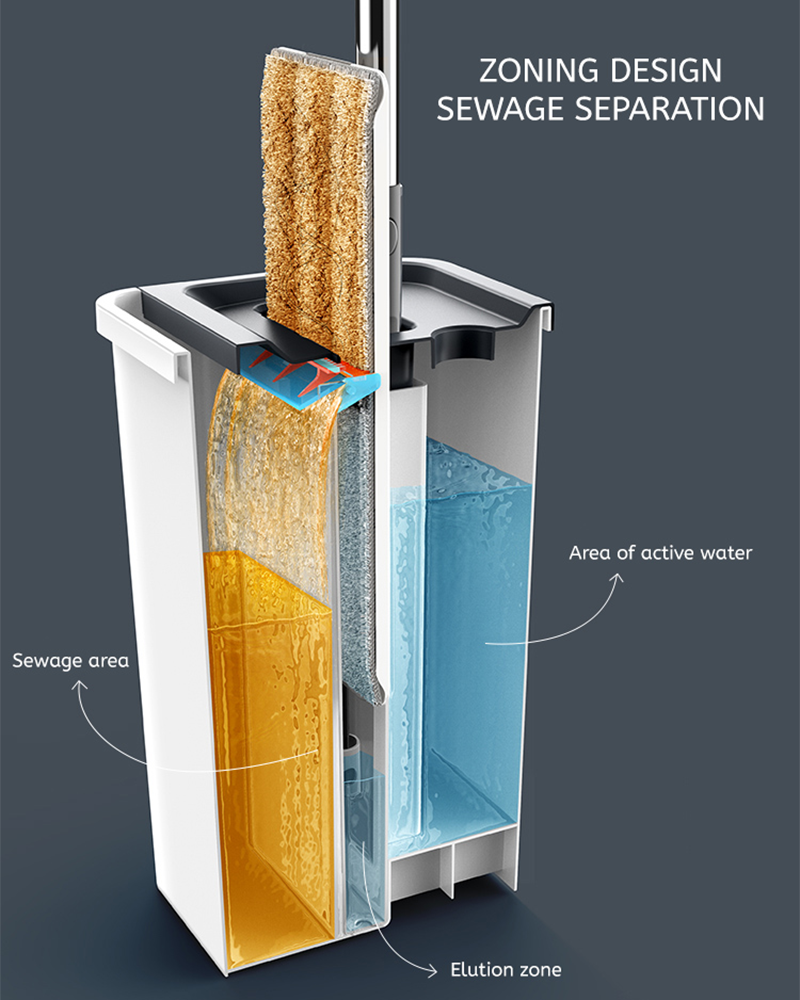 Set Baldi Mop Pengasingan Air Bersih Dan Kotor